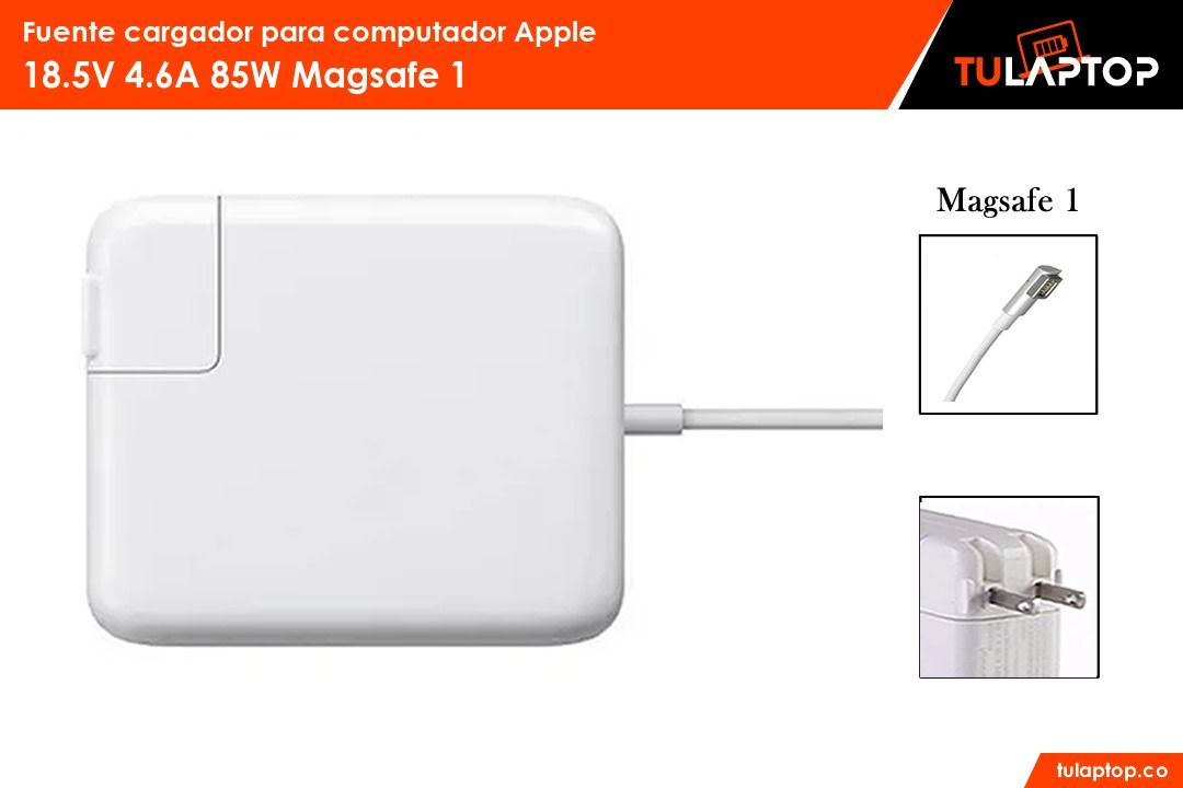 Fuente cargador para computador Apple 18.5V 4.6A 85W Magsafe 1 - Tu Laptop